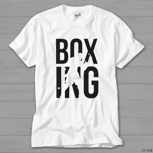 Boxing Boxer Boxing Printed White Men Women Unisex Tshirt High Quality Famous Turkish Fabric Textile T-shirt Production 2