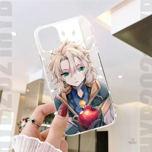 Genshin Impact Albedo Game Phone Case for iPhone 11 12 pro XS MAX Mini 8 7 6 6S Plus X 5S SE 2020 XR