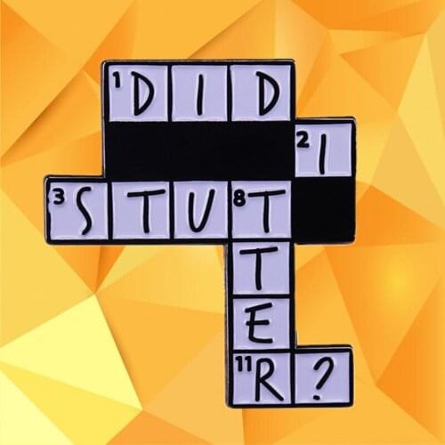 The Office Stanley Hudson Crossword Puzzle Randall Einhorn enamel pin Funny Meme show your sassy side with this quote brooch