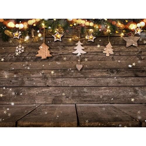Christmas Backdrop Noel Kids Family Photography Backdrop Rustic Wood Wall Retro Background Glitter Lights Photo Studio Backdrops