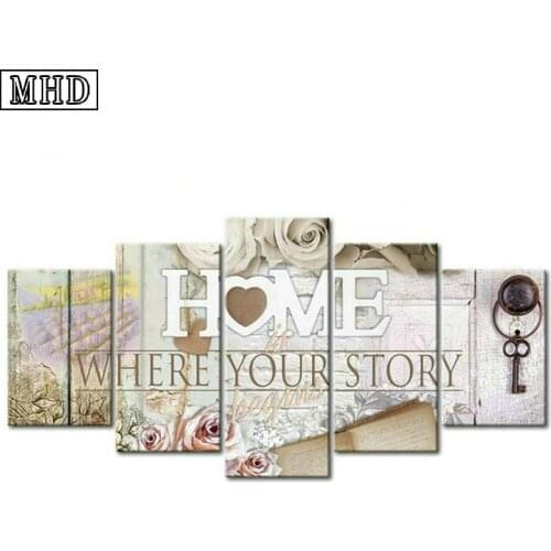 5 spell painting HOME & LOVE full round diamond painting full square cross stitch icon for home decoration rhinestone