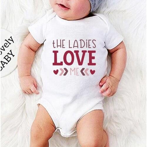 The Ladies Love Me Printed One Piece Jumpsuit Foe Babies Kids Clothing Newborn Girl Outfit New Born Baby Boy Clothes Romper