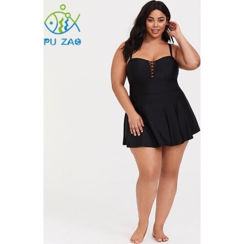 Conservative Bikini Summer Solid Color Plus Fertilizer Increase Poly Breasted Swimwear Skirt Suspenders Womens Swimsuit