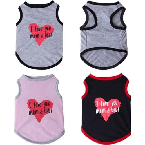 Summer Pet Dog Clothes Cute Letters Printed Puppy Vest Clothes For Small Dogs Pets Clothing Cat Clothing Dogs Cotton Shirt