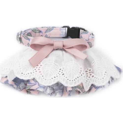 Sweet Dog Cat Bibs Cotton Printing Bowknot Fashion Korean Cat Saliva Towel Neckerchief Pet Jewelry Accessories For Small Pets