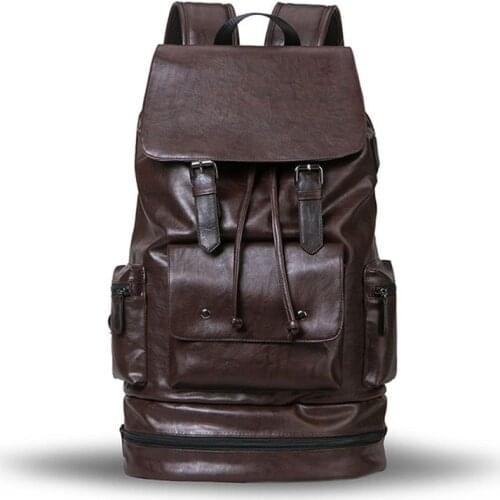 Weysfor Fashion Waterproof backpack Men Backpack Leather Bookbags Mens PU School Bags Male Functional Bags Capacity Men Bag