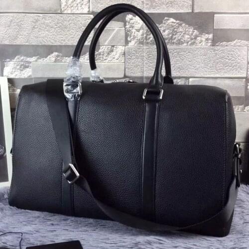 Man Brand Genuine Leather Travel bags Black Big Bags Golf Bags