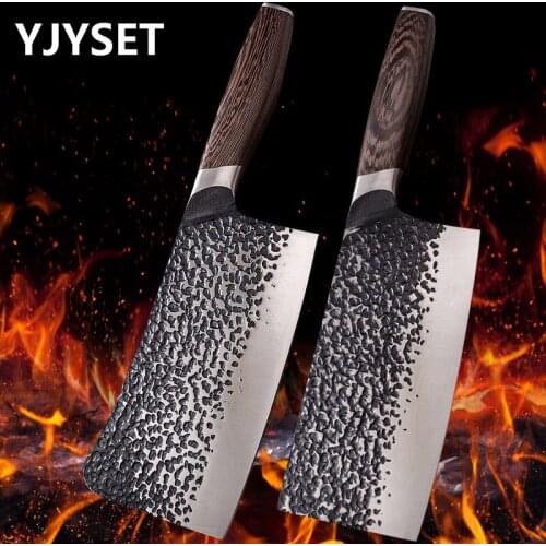 Butcher Kitchen Knife Steel Head Slicing Chopping Knife Set Household Traditional Forged Meat Stainless High Carbon Steel Knife
