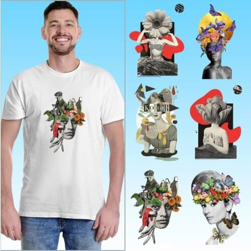 Artwork Pictures Beauty Celebrity Patches for Clothing DIY T-shirt Thermal Stickers Thermal transfer printing Applique on Cloth