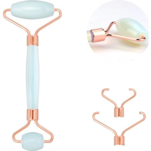 Natural Opal Jade Roller Guasha Set Opalite Face Massager Facial Roller Face Slimming Tool Facial Lift Massager Gouache Screper