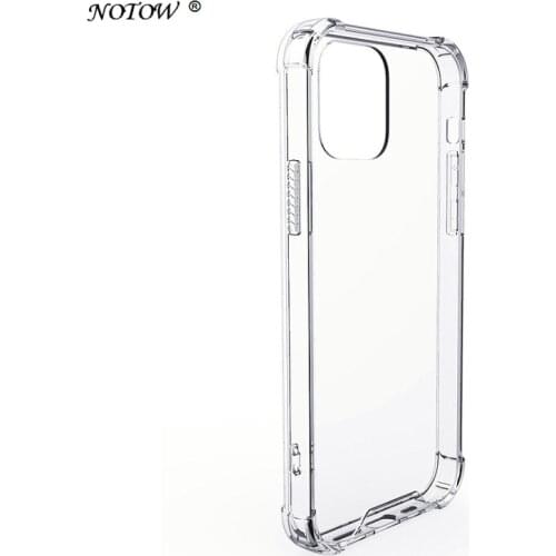 Notow Transparent Hard PC 1.5mm Acrylic Bumper Shockproof Back Cover Case For iPhone 11Pro Max 12 Mini X Xs Max Xr 7/8 Plus