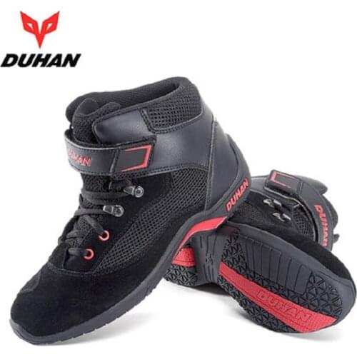 2018 New Knight Protection Breathable DUHAN Motorcycle Boots Shoe Leisure OFF Road Motorbike Shoes Boot of leather Rubber Sole