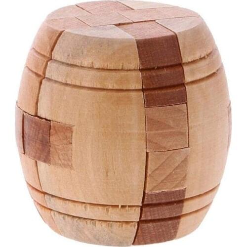 New Cube Kong Ming Luban Lock Barrel Shape Classical Intellectual Toy IQ Brain Teaser Training Test Wooden Puzzle for Children