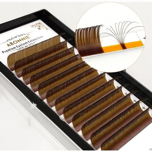 Wholesale Private Label Foil Back Brown Cashmere Mega Volume Lash Extensions Dark Soft Soft Silk Lash Extensions