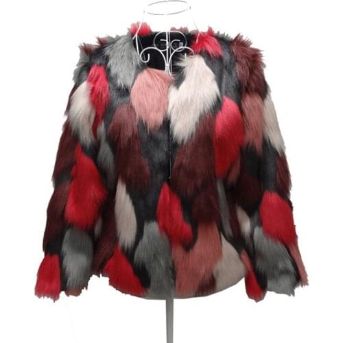 Autumn Winter Fur Jacket Female New Fox Fur Imitation Fur Jackets Woman Short Plus Size 9XL Korean Slim-fit Raccoon Fur Overcoat