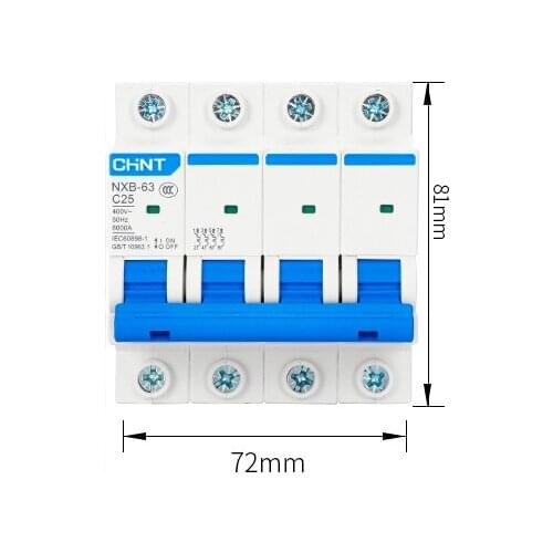 Zhengtai air switch open small 4P circuit breaker 1-63A three-phase household NXB-63 - C type