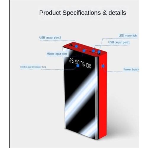 Portable PowerBank 45000mAh Batterie Externe Powerbank with Flashlight Outdoor Charger LED Digital Display One Way Fast Charging