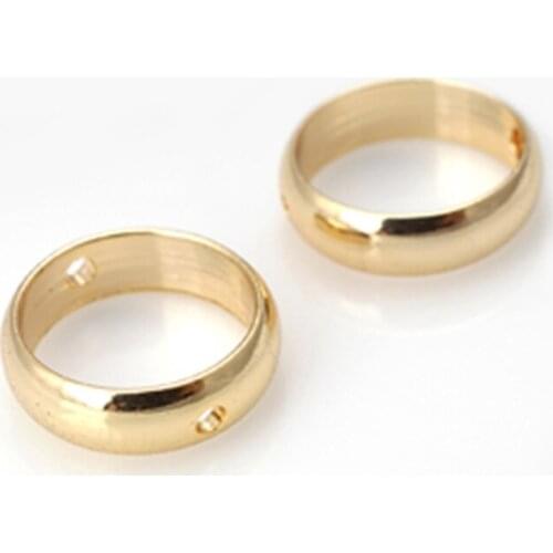 Gold Plated Brass Round Beads Circles Diy Jewelry Components Accessories (10PCS)