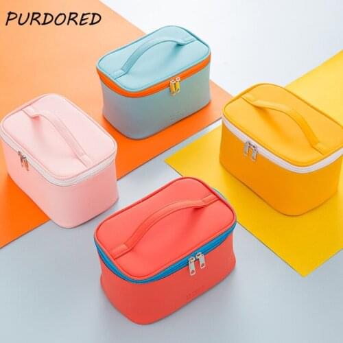PURDORED Leather Cosmetic Bags