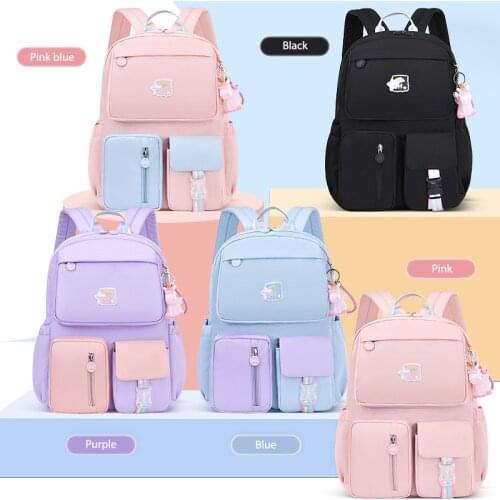 Children School Bag For Teenage Girls Rainbow School Backpack Fashion Kids Waterproof Suitable For Grades 1-6 Anti Theft Mochila