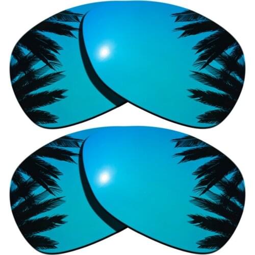 Blue Mirrored+Ice Blue Mirrored Coating) 2-Pairs Polarized Replacement Lenses for Crosshair 2012 100% UVA & UVB Protection