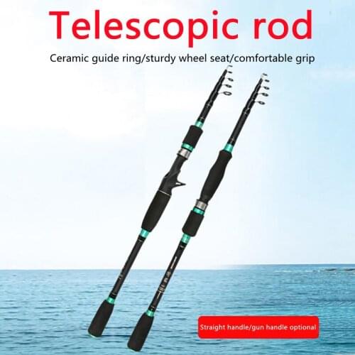 Travel Rod Rotating Cast Rod 1.8M 2.1M 2.4M 2.7M Carbon Rod Telescopic Fishing Rod Fishing Tackle 2021