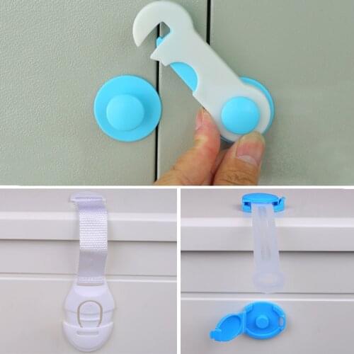 Drawer Door Cabinet Cupboard Toilet Safety Locks Baby Kids Safety Care Plastic Locks Straps Infant Baby Protection