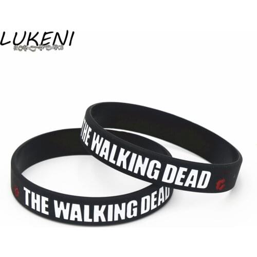 1PC New Design Movies The Walking Dead Silicone Wristband Black Bracelet&Bangles Band Silicone Jewelry Custom Accepted SH122