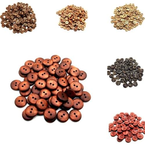 30PCS 25mm Hollow Out Wood Buttons For Clothing Sewing Accessories Wooden Crafts DIY Scrapbooking Home Decoration Supplies SC028