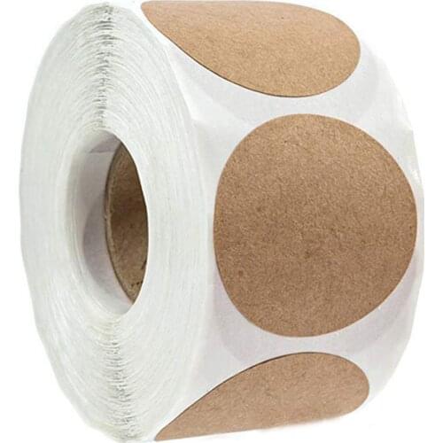 100-500Pcs Kraft Paper Vintage Stickers Round Blank Labels for Handmade Gift Tag Paper DIY Envelope Sealing Stickers Stationery