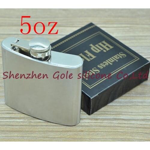 100pcs 5oz Stainless Steel Pocket Flask Russian Hip Flask Male Small Portable Mini Shot Bottles Whiskey Jug Small Gifts For Man