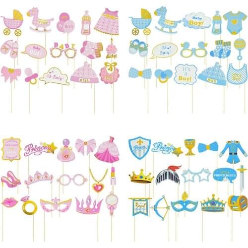 15Pcs/set Baby Shower Photo Frame Booth Props Its a Boy Girl Favors Party Decorations Supplies Games Babyshower Photobooth