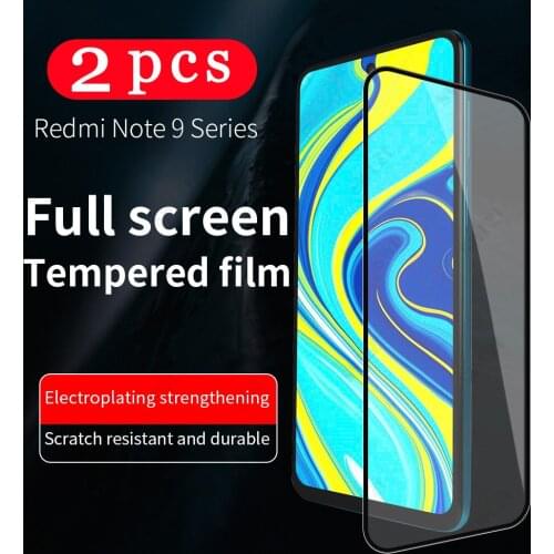2-1Pcs cover for Xiaomi Redmi Note 7 7S 8 8A 9 10X pro Max 9S 9T 9A 9C 9I Protective Film Tempered Glass Phone Screen Protector