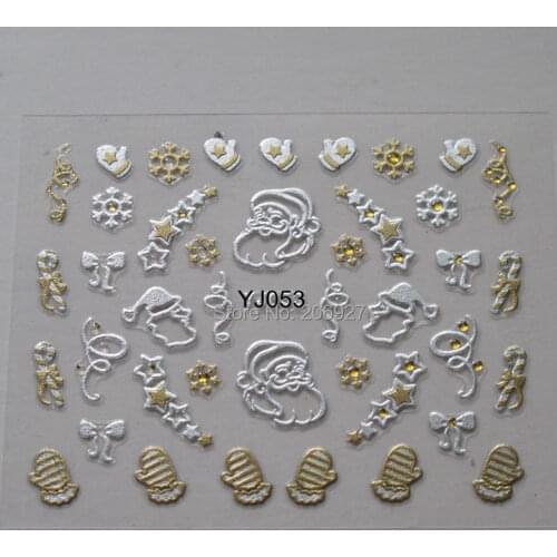 2PCS YJ053 Nail Art Cute Christmas Sticker Nail Art Sticker