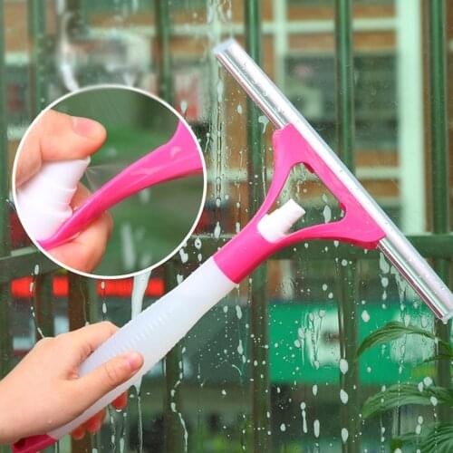2 In 1 Soft Silicone& Spray Bottle Car Windshield Cleaner Cleaning Tool Easy Glass Wiper Squeegee Drying Blades Shower HG0038