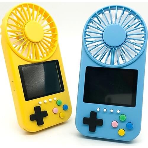 2021 Kids Adults Game Console Mini Personal Fan Retro Handhold Screen Mini Portable Luminous Electric Cooling Fans