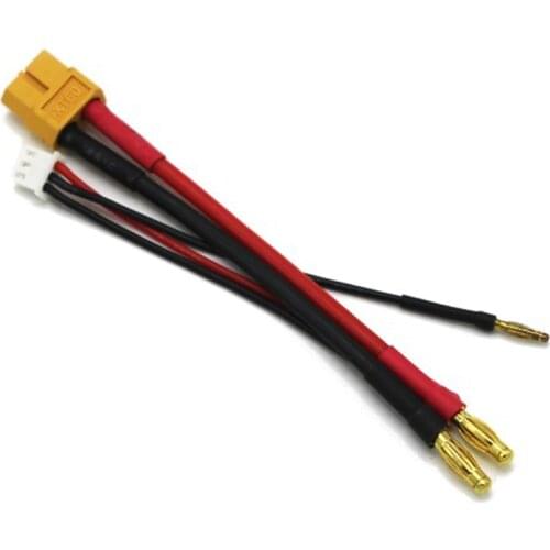 2psc Silicone wire + 2S lithium battery model plug 4MM /2s balance head T/ XT60 charging wire connect line For DIY model toys