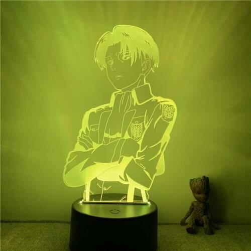 3D Lamp Anime Attack on Titan Rivaille Ackerman LED NightLight Figure 7 Colors Touch Table Bedroom Decor Night Light Gift