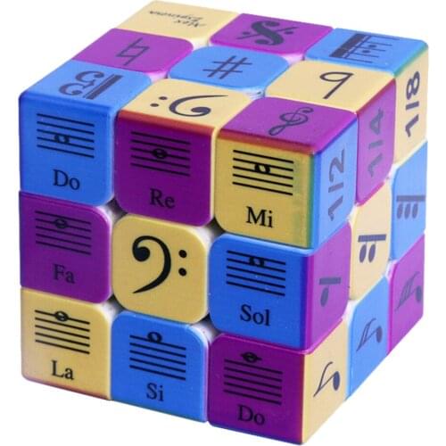 3x3x3 Music Notes Pattern Magic Cube Speed Puzzle Cube for Children Braining Kit Adult Training Set