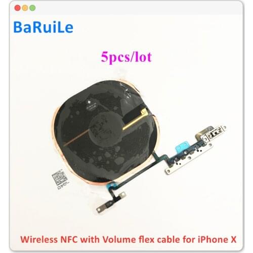 BaRuiLe 5pcs Wireless NFC with Volume flex cable for iPhone X XR XS 11 Pro Max Charging Coil Charge Antenna Repair Parts