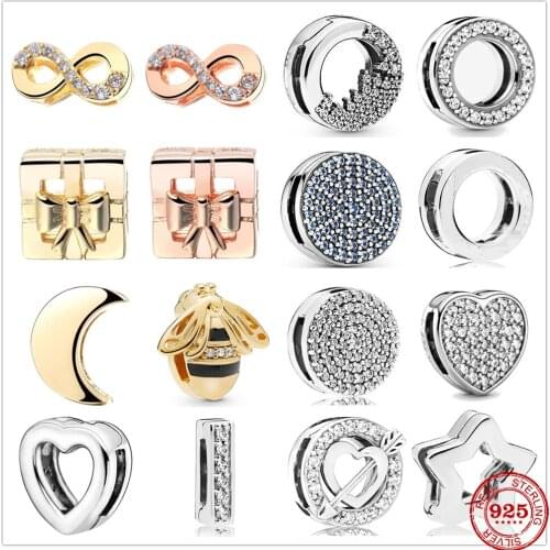 925 Sterling silver Bee Heart Gift Box Clip Reflexion Charm Bead Fit Original Pandora Bracelet Trinkets Diy Women Jewelry Making