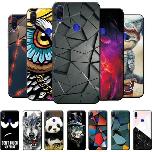 For Xiaomi Redmi Note 7 Case RedmiNote 7 Black Silicone Soft Phone Case Cool Wolf Cute Back Cover Redmi 7 Note 7 Pro Case Cover