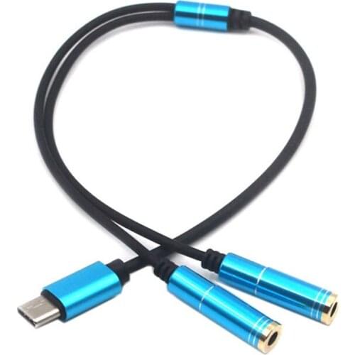 USB 3.1 Type C Male To Dual 3.5mm Female Headphone Audio Connector Adapter Cable For Xiaomi 6 Mi6 Letv 2 Pro 2 Max2