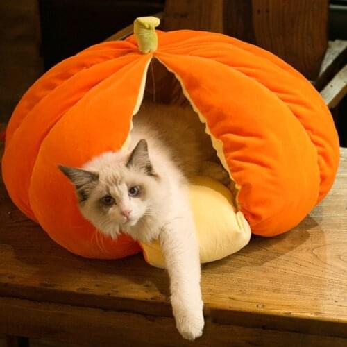 Pet Cat Bed Warm Autumn And Winter Thicken Enclosed Nest Removable And Washable Tapis Litiere Chat Cat Sleeping Bag Cushion