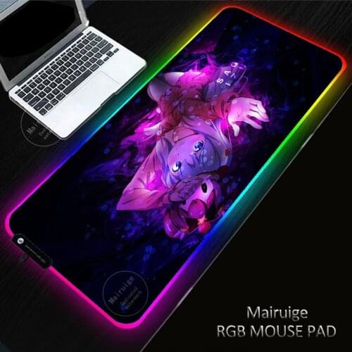 Anime Cute Sexy Girl LED Light Gaming XXL Sagiri Izumi Mouse Pad RGB Large Keyboard Cover Non-Slip Rubber DeskMat Game MousePad