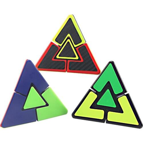 Lefun 2x2 Strange Shape Pyramid Magic Cube Brain Teaser Puzzle Cube Educational Toy For Children Black Stickerless