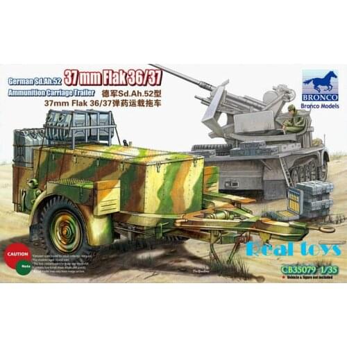Bronco model CB35079 1/35 German Sd.Ah.52 31 mm Flak 36/37 Ammunition Carriage Trailer plastic model kit