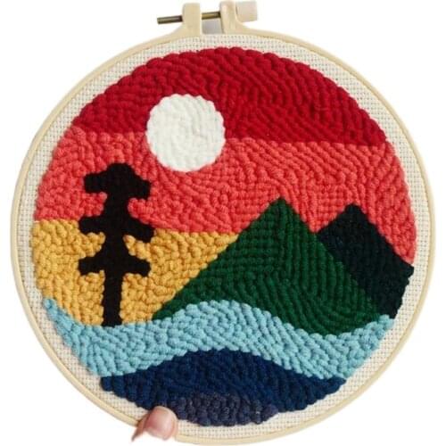 Punch needle kits for beginner, yarn punch design, unique handmade craft gift, DIY embroidery kit, punch kit with yarn