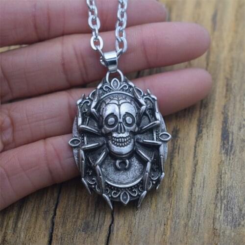 12pcs New Fashion Spider Skull Pendants Death Head Halloween Neckalace
