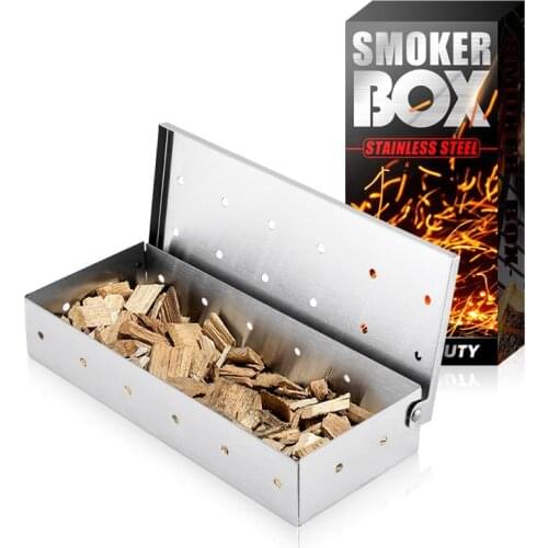 Portable Household BBQ Smoke Box Charcoal Grill Wood Chip Cold Smoke Generator Smoker Barbecue Tool Cooking Meat Bacon Broiling